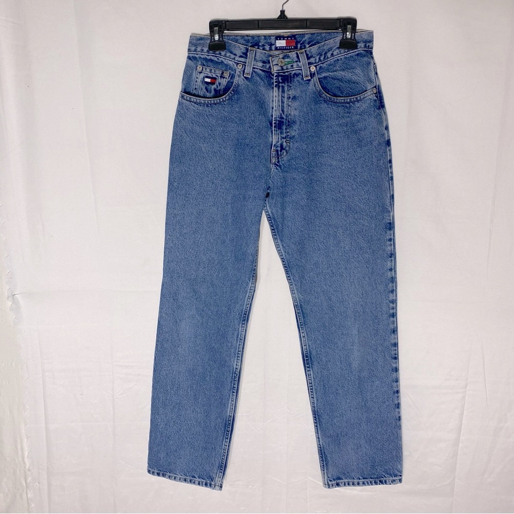 Vintage 1998 Tommy Hilfiger Big Flag Med Wash Classic Blue Denim Jeans 6 Preppy
